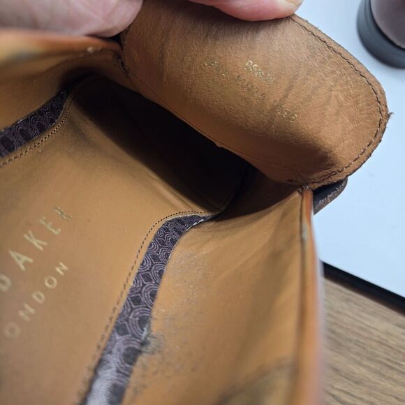 Ted Baker Shoes Mens Size 9.5 EU 42.5 Penny Loafers BENJY Cognac Brown Leather main image 7